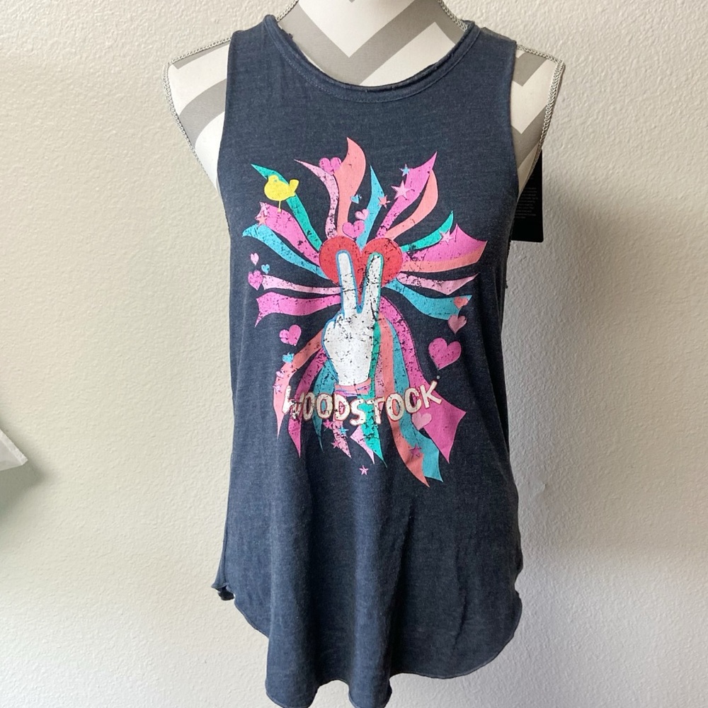 Chaser Woodstock Love Distressed tank top